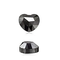 1.59 Cts of 6.11x7.03x3.83 mm AAA Heart Rose Cut (1 pc) Loose Treated Fancy Black Diamond (DIAMOND APPRAISAL INCLUDED)