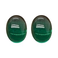Lab Created Emerald Oval Cabochon AAA Quality Pair from 5x3MM - 8x6MM