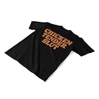 Generic Chicken Tender Slut Typography Unisex Short Sleeves Graphic T-Shirt Black