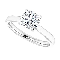 925 Silver, 10K/14K/18K Solid Gold Moissanite Engagement Ring,1.0 CT Round Cut Handmade Solitaire Ring, Diamond Wedding Ring for Women/Her Anniversary Ring, Birthday Rings,VVS1 Colorless Gift