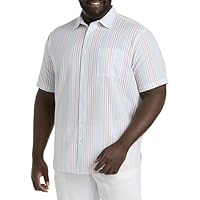 Oak Hill by DXL Men's Big and Tall Seersucker Multi Stripe Sport Shirt