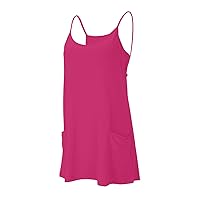 Womens Tennis Dress Workout Dress with Shorts Sleeveless Spaghetti Straps Golf Athletic Blossoms Strap Dress