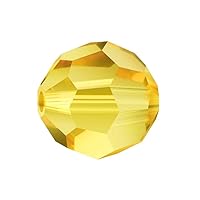 100pcs Adabele Austrian 8mm Faceted Loose Round Crystal Beads Light Topaz Yellow Compatible with 5000 Swarovski Crystals Preciosa SS2R-808