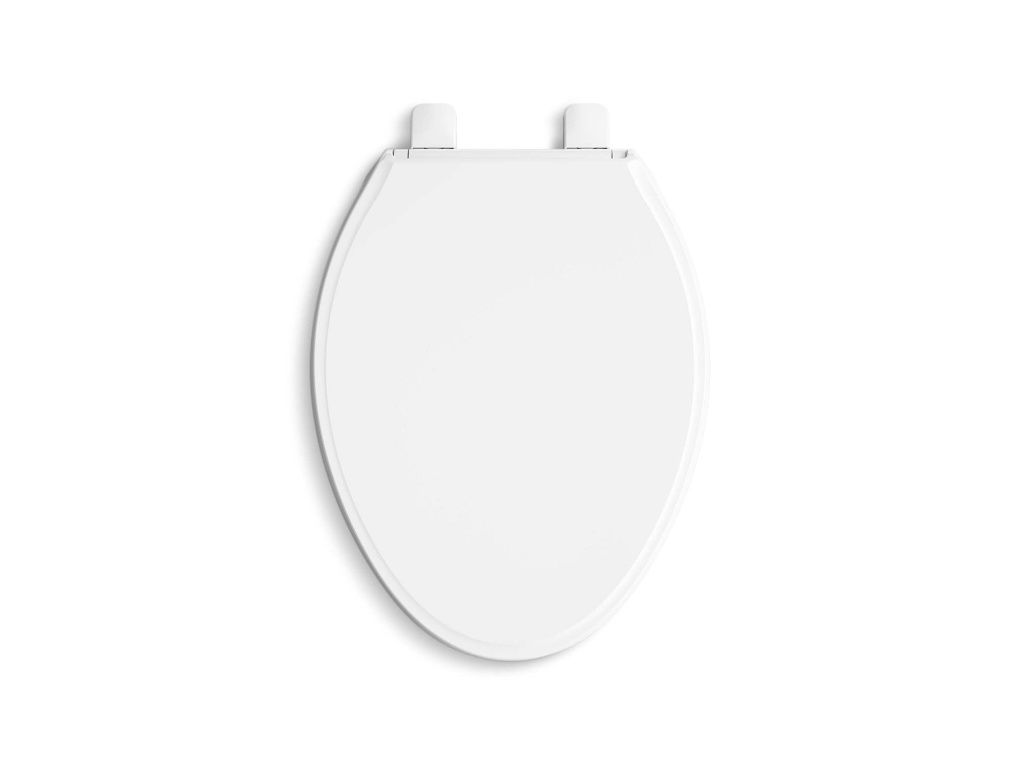KOHLER 24295-0 Figure ReadyLatch Elongated Toilet Seat, Quiet-Close Lid and Seat, Countoured Seat, Grip-Tight Bumpers and Installation Hardware, White