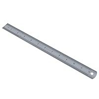 Stainless Steel Ruler, 12 inch Metal Ruler, Thick Metric Ruler, 12 inch Ruler with Centimeters and Inches, Straight Edge mm Ruler for School, Office, Home Use, Double Side-30CM, (TY-WJ002-Hu)