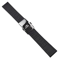 22 24mm Soft Waterproof Balck Rubber Watchband for Breitling Watch Strap Tape Silicone Wrist Bracelet Deployment Clasp (Color : Preto, Size : 24mm)
