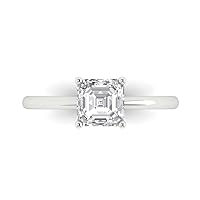 Clara Pucci 1.0Ct Asscher cut Genuine Lab Created Diamond VS1-2 G-H 18k - Yellow Gold Solitaire Engagement Promise anniversary Ring