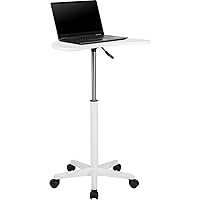 Flash Furniture Eve White Sit to Stand Mobile Laptop Computer Desk