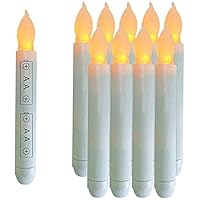 6.5 Inches LED Battery Operated Taper Candles, Flickering Flameless Taper Fake Candles, Set of 12 Dripless Warm Yellow LED Handheld Candles Lights for Church Wedding Halloween Christmas Decorations
