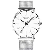 A/X Geneva Mens Minimalist Ultra Thin Stainless Steel Mesh Belt Watch Luxury Men's Watch Business Casual Quartz Watch Reloj Hombre