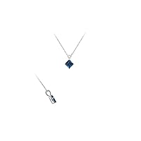 2.08-2.19 Cts London Blue Topaz Solitaire Pendant in 14K White Gold