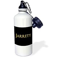 3dRose Jarrett popular baby boy name in America. Yellow on black... - Water Bottles (wb_356438_1)