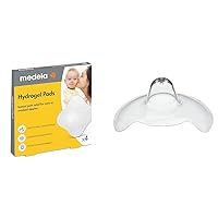 Medela Hydrogel Pads | Pain Relief for Sore or Cracked Nipples | Breastfeeding Essentials & Contact Nipple Shield for Breastfeeding, 20mm Small Nippleshield
