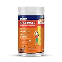 aelona SuperMilk Height+ (8-12y Girls),10g Protein with Zero Refined Sugar, Double Chocolate, 400 g