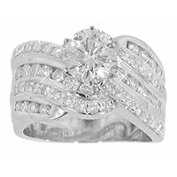 2.52 ct. Round Cut Diamond Engagement Ring in Wide Platinum Ring