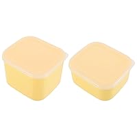 BESTOYARD Sliced Cheese Storage Container - 2pcs Plastic Butter Block - Cheese Slice Storage Box with Lid - Cheese Slice Holder Fresh Meat Saver Keeper for Refrigerator