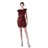 Women's Sparkly Sequin Homecoming Dresses Ruffles Cocktail Prom Party Tight Mini Gown