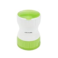 Pill Grinder Pill Crusher with Ceramic Core for Rotary Grinding Small or Large Pills and Vitamins to Fine Powder with Small Medicine Storage Container（Green)