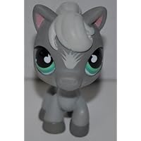 Littlest Pet Shop Horse #524 (No Saddle: Gray, Blue Eyes) 2006 (Retired) Collector Toy - LPS Collectible Replacement Single Figure - Loose (OOP Out of Package & Print)