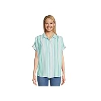 Time and Tru Women's Short Sleeve Collared Shirt