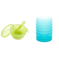 Bumkins Baby Bowl, Silicone Feeding Set with Suction for Baby and Toddler, Includes Dipping Spoon and Lid with Starter Drinking Cup, Training Essentials for Baby Led Weaning for Babies 4 Months Up