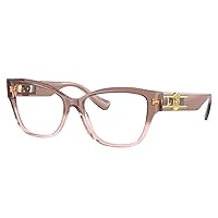 Versace ICONIC VE 3347 5435 Transparent Pink Plastic Cat-Eye Eyeglasses 52mm