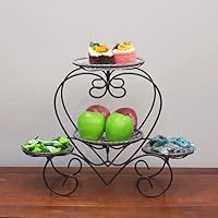 3-Tier Metal Fruit Basket Holder with Removable Acrylic Bowl,Home Decorative Bowl Stand for Fruit, Vegetables, Snacks,Bronze