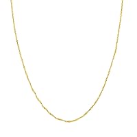 14k Yellow Gold 1.4mm Singapore Chain Necklace Spring Ring Closure Jewelry for Women - Length Options: 16 18 20 24