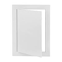 8x12 inch Plastic Access Panel for Drywall Ceiling Reinforced Plumbing Wall Access Doors Removable Hinged, White
