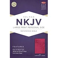 NKJV Large Print Personal Size Reference Bible, Pink LeatherTouch Indexed NKJV Large Print Personal Size Reference Bible, Pink LeatherTouch Indexed Imitation Leather
