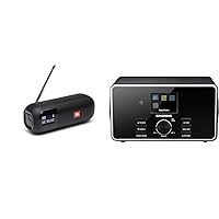 JBL Tuner 2 Radio Recorder in Black - Portable Bluetooth Speaker with MP3 & Grundig DTR 4500 Digital Radio
