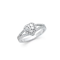 Sterling Silver 925 CZ Cubic Zirconia Simulated Diamond Ring Jewelry Gifts for Women - Ring Size Options: 5 6 7 8 9