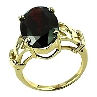 Carillon Star Ruby Oval Shape Natural Non-Treated Gemstone 10K Yellow Gold Ring Birthday Jewelry for Women & Men