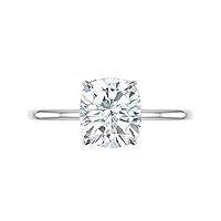 Siyaa Gems 3.40 CT Cushion Cut Colorless Moissanite Engagement Ring Wedding Birdal Ring Diamond Rings Anniversary Solitaire Halo Accented Promise Vintage Antique Gold Silver Ring Gift