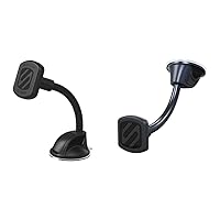 Scosche MAGTHD2 MagicMount XL Magnetic Suction Cup Phone Mount for Car Dash, Black & MAGWDM MagicMount Magnetic Suction Cup Phone Mount for Car, Black