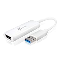 j5create USB to HDMI Multi-Monitor Adapter Supports 1080p 2048 x 1152 @ 32 bits | USB 3.0 with 2.0 Support | Adapter is Compatible with Both Mac & Windows (JUA254)
