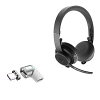 BoxWave Adapter Compatible with Logitech Zone Wireless Headset - MagnetoSnap PD Angle Adapter, Magnetic PD Angle Charging Adapter Device Saver - Metallic Silver