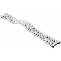 MENS 18K WHITE GOLD PRESIDENT DAY DATE WATCH BAND WITH MOISSANITE DIAMONDS COMPATIBLE WITH ROLEX 36MM