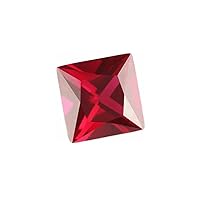 Ruby Princess Cut Ruby Gem Square Faceted Gemstone Multiple Sizes to Choose AC30R