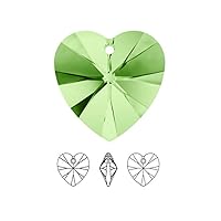 50pcs 10mm Heart Crystal Pendant Drop Beads August Peridot Green Birthstone Loose Beads for Jewelry Craft Making BB15-8
