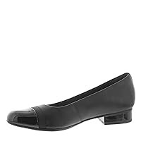 Clarks womens Juliet Monte Pump, Black Leather/Synthetic, 8.5 Wide US