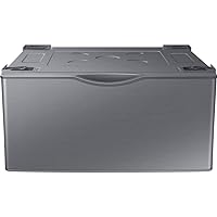 SAMSUNG 27-Inch Washer Dryer Pedestal Stand w/ Pull Out Laundry Storage Drawer, Stainless Steel, WE402NP/A3, Platinum