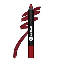 SUGAR Cosmetics Matte As Hell Crayon Lipstick10 Cherry Darling (Cherry Red) Highly pigmented, Creamy Texture, Long lasting Matte Finish