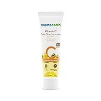 Mamaearth Daily Glow Sunscreen SPF 50 PA+++, No White Cast with Vitamin C & Turmeric for Sun Protection & Glow - 20 g