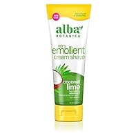 Alba Botanica Natural Very Emollient Cream Shave, Coconut Lime 8 oz (Pack of 11)
