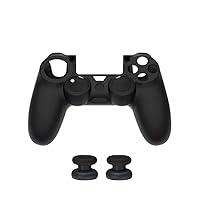 Silicone Case Cover Skin Protector Protective Shell with Thumb Grips Cap for Controller Thumb Grips Joystick Cover Rocker Cap Black Blue red