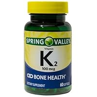 Spring Valley Vitamin K2, 100 mcg, Bone Health, 60 Softgels