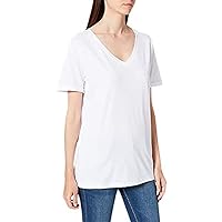 A｜X ARMANI EXCHANGE Women's Short Relaxed Fitcuffed Sleeve V-Neck T-Shirt