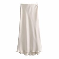 Women's Solid Color Maxi Skirt High Waisted Casual Long Skort Split Side Fashion Business Skirt Elegant Wedding Skirts