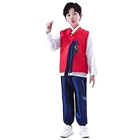 Boys Traditional Korean Dolbok Shirt Top Vest Costume Asian Pants Suit Set Outfit
